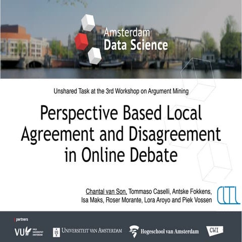 Perspective Based Local Agreement and Disagreement in Online Debate