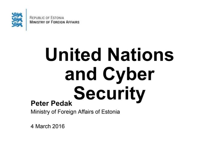 Cybersecurity by Mr Peter Pedak