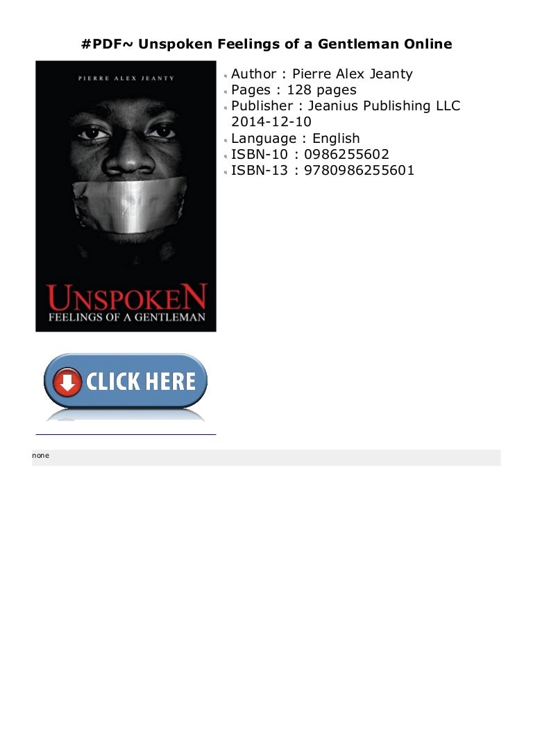 Pdf Unspoken Feelings Of A Gentleman Online