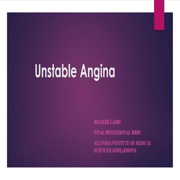 An Overview of Unstable angina