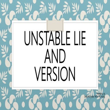 Unstable lie
