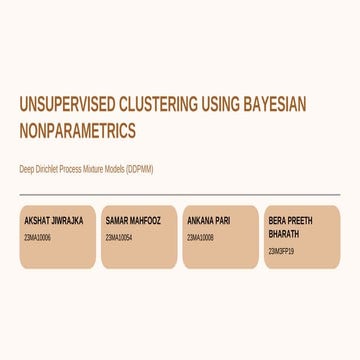 Unsupervised Clustering with Deep Dirichlet Process Mixture Models | PDF