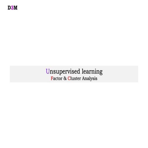 Unsupervised learning