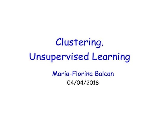 clustering unsupervised learning and machine learning.pdf