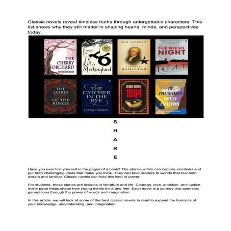 Unsure Which Classic Novels to Read_ These 30 Books Show Why They are Still R...