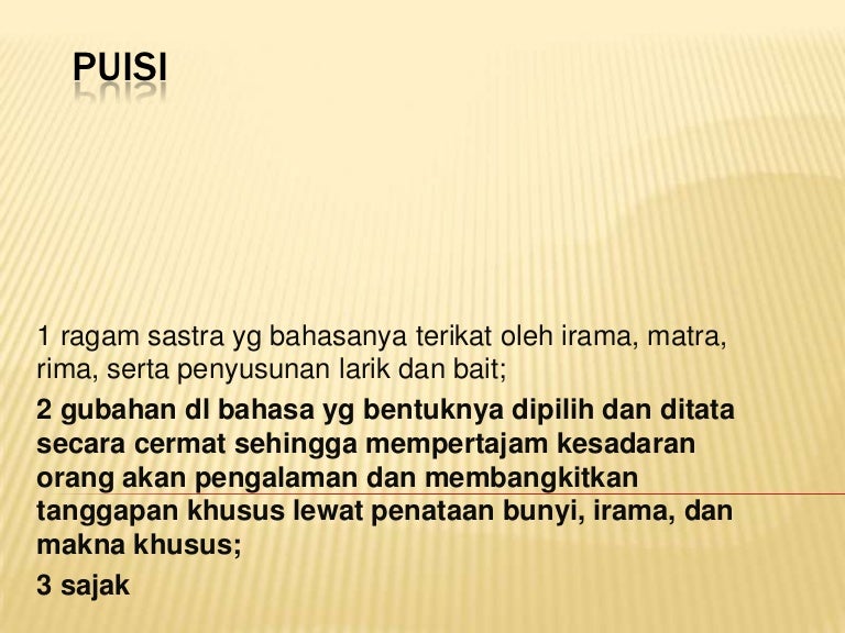 Struktur Lahir Dan Batin Dalam Puisi KT Puisi