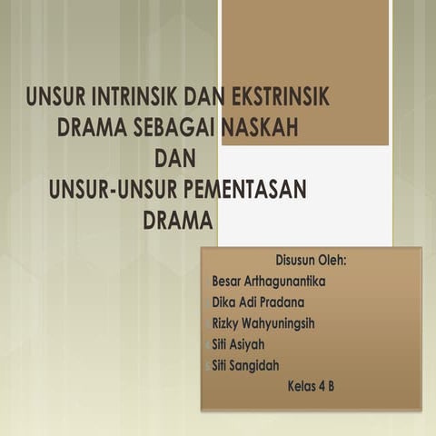 Unsur intrinsik dan ekstrinsik drama sebagai naskah