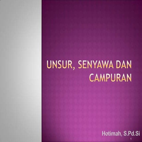 Unsur, senyawa & campuran