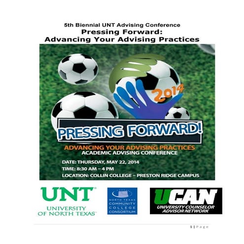 2014 UNT Advising Conference Program (#UNTAdv14)