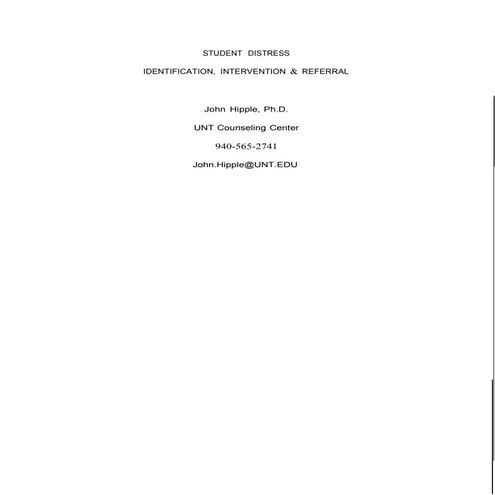 #UNTAdv14 Student Distress Identification, Intervention & Referral