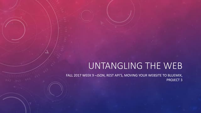 Untangling - fall2017 - week 9