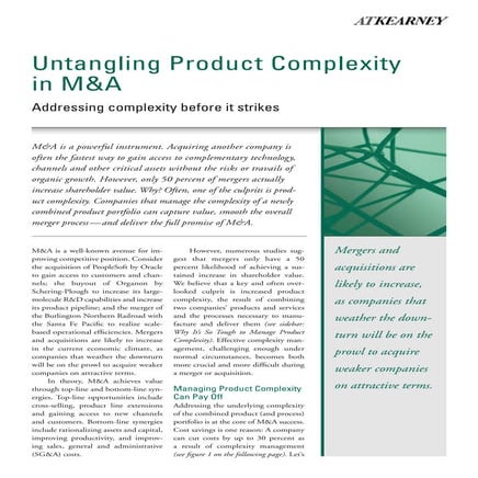 Untangling Product Complexity in M&A
