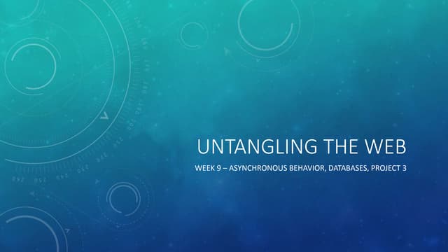 Untangling spring week9