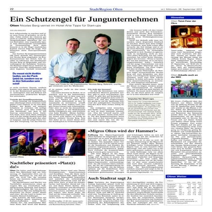 Oltener Tagblatt über IFJ STARTIMPULS