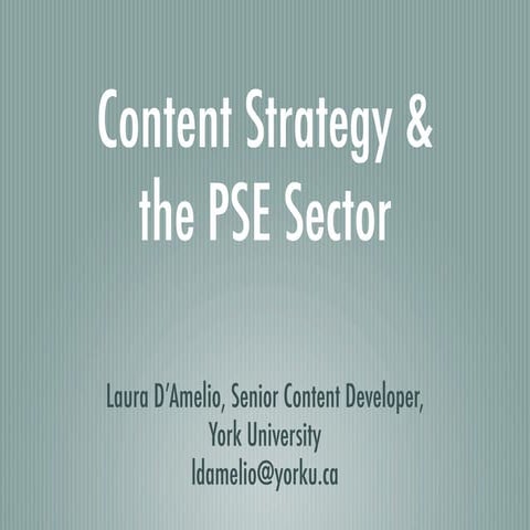 Content Strategy & the PSE Sector