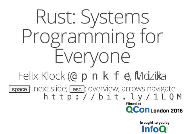 Rust: Systems Programming for Everyone | PPT
