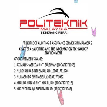 Chapter 4 : Auditing and the information technology environment