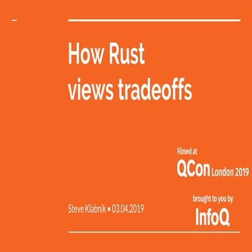 How Rust Views Tradeoffs