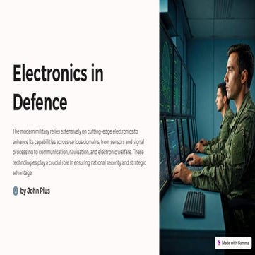 Role of Electronics in defence .........