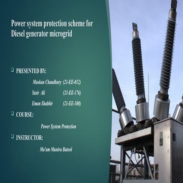 Power System Protection Scheme for Diesel Generator Microgrid Using ...