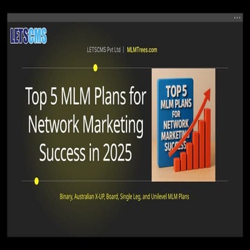 Top 5 MLM Plans for Network Marketing Success in 2025