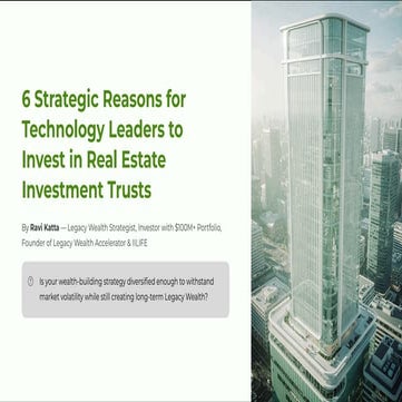 6 Strategic Reasons Technology Leaders Should Invest in REITs for ...