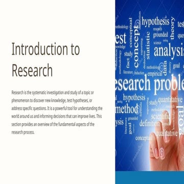 Introduction to Research and its goals for HE