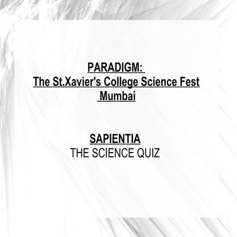 ParadigmFest: sapientia (science quiz)