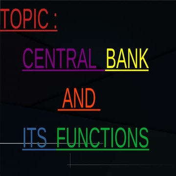 central bank and its functions project
