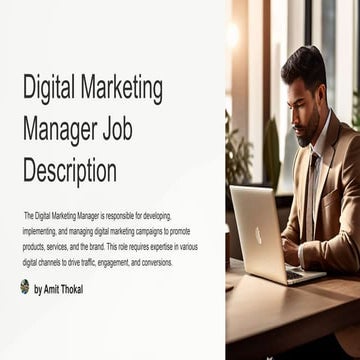 Digital Marketing Manager Job Description | PPTX