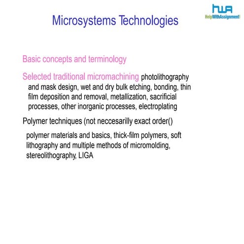 Microsystems Technologies-Micro Stereolithography 