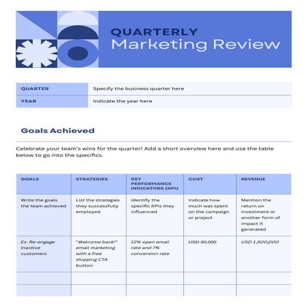 Quarterly Business Review Template - QBR Template - Customer Success ...