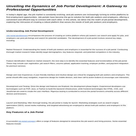 we are a job portal development company.