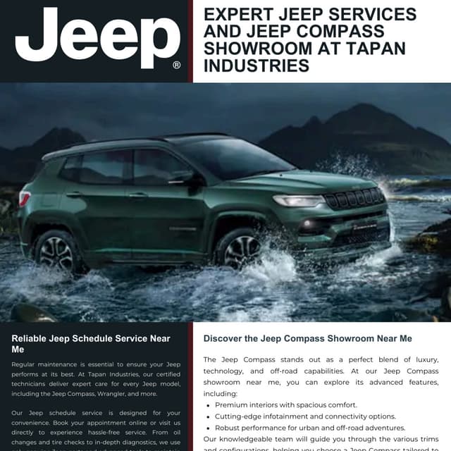 Expert Jeep Services and Jeep Compass Showroom at Tapan Industries | PDF