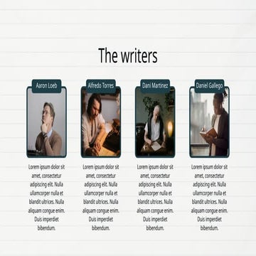 Writer design in PowerPoint presentation .pptx