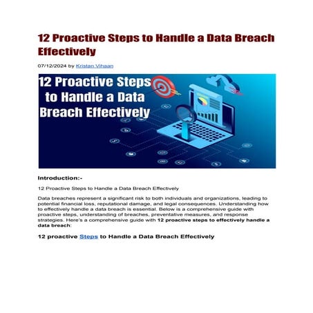 12 Proactive Steps to Handle a Data Breach Effectively