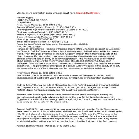 History of Ancient Egypt