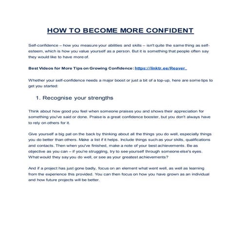 How to become more confident 