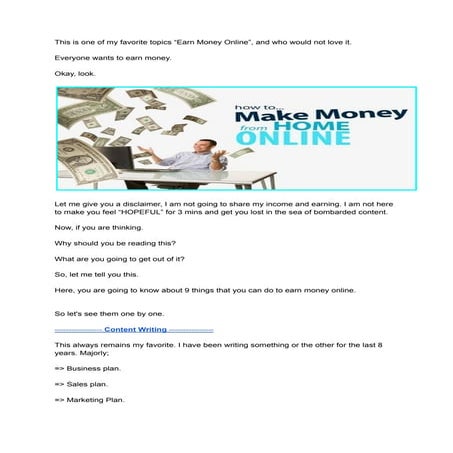 How to earn money online 