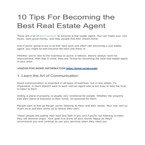 How to become a really good real estate agent