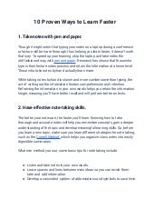 Learn Faster