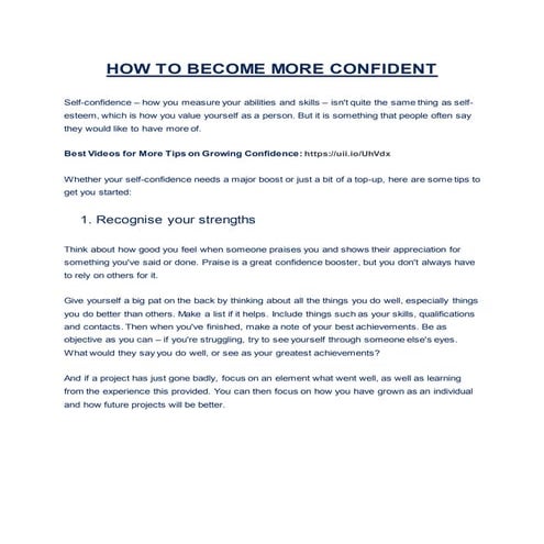 Good tips to boost your confidence 