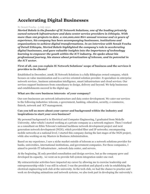 Accelerating Digital Businesses