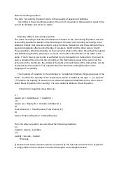 Basic Accounting equation , Meaning of Accounting equation.