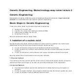 Basic Steps in genetic engineering | PDF