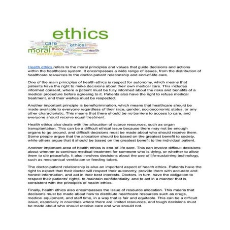 Health Ethics | PDF