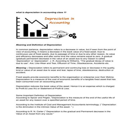 what is depreciation in accounting class 11