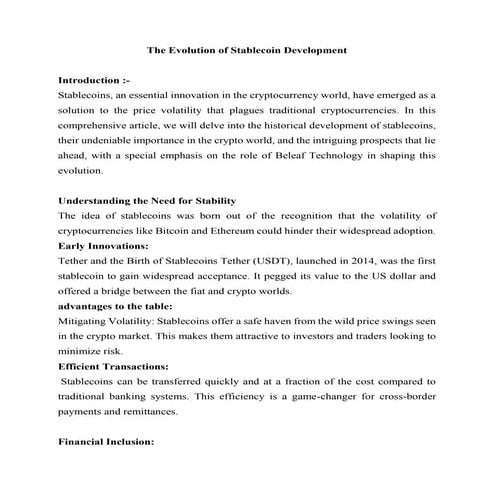 stablecoin development