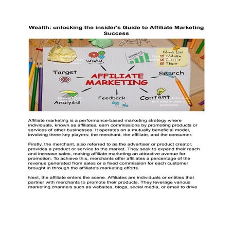 Wealth: unlocking the insider's Guide to Affiliate Marketing Success | PDF