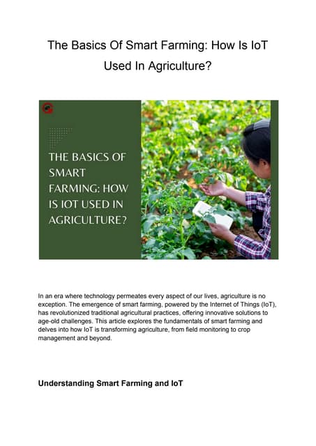 Smart Agriculture The Future of Farming.pdf | Agriculture | Industries